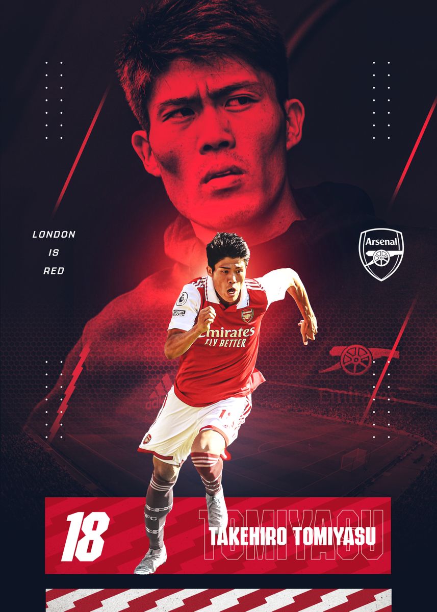 18 Takehiro Tomiyasu' Poster by Arsenal