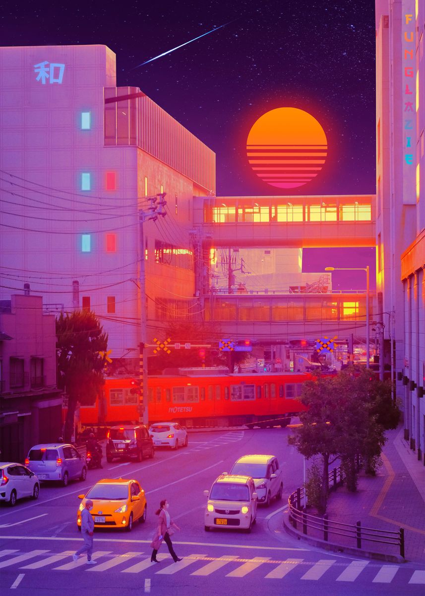 'Shooting city' Poster by Funglazie Displate