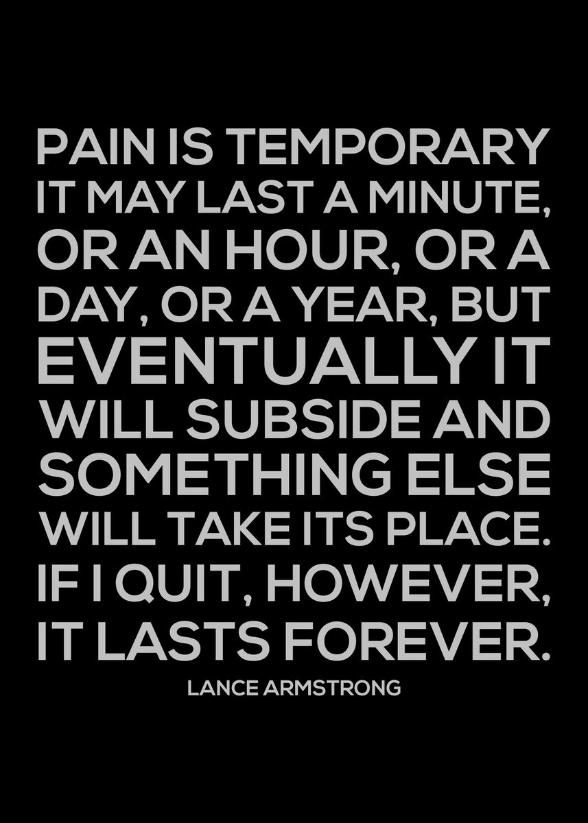 'Pain Is Temporary' Poster by albran karan Displate