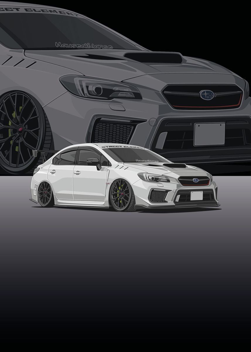 'subaru wrx sti white' Poster, picture, metal print, paint by capture ...