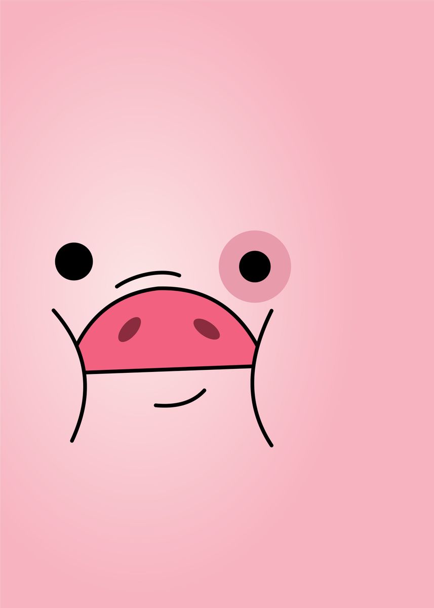 'pig cute face' Poster, picture, metal print, paint by Modrx Style ...