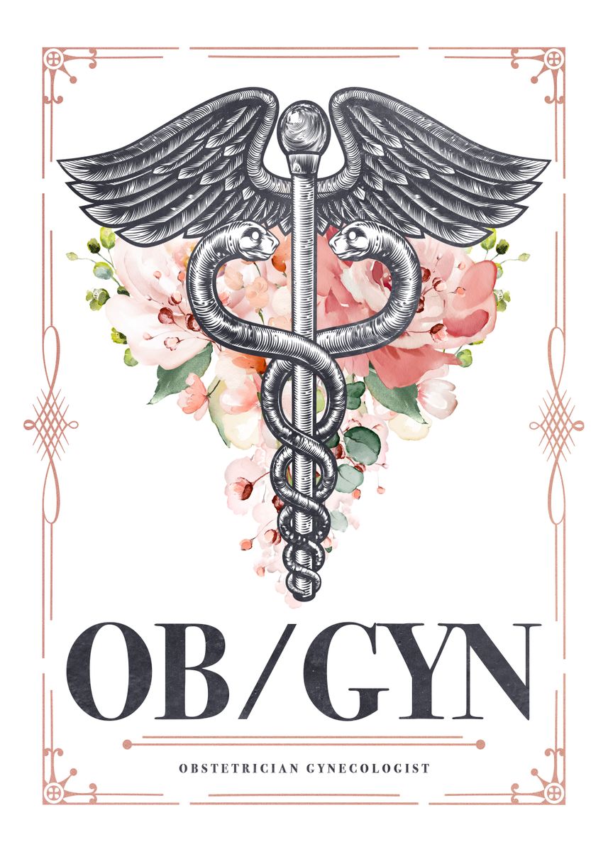'OBGyn with Flowers' Poster, picture, metal print, paint by Aged Pixel ...