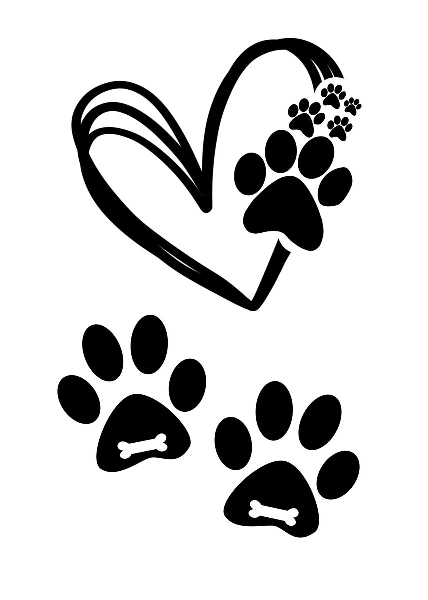 'Love Paw Print' Poster, picture, metal print, paint by Artistic Shop ...