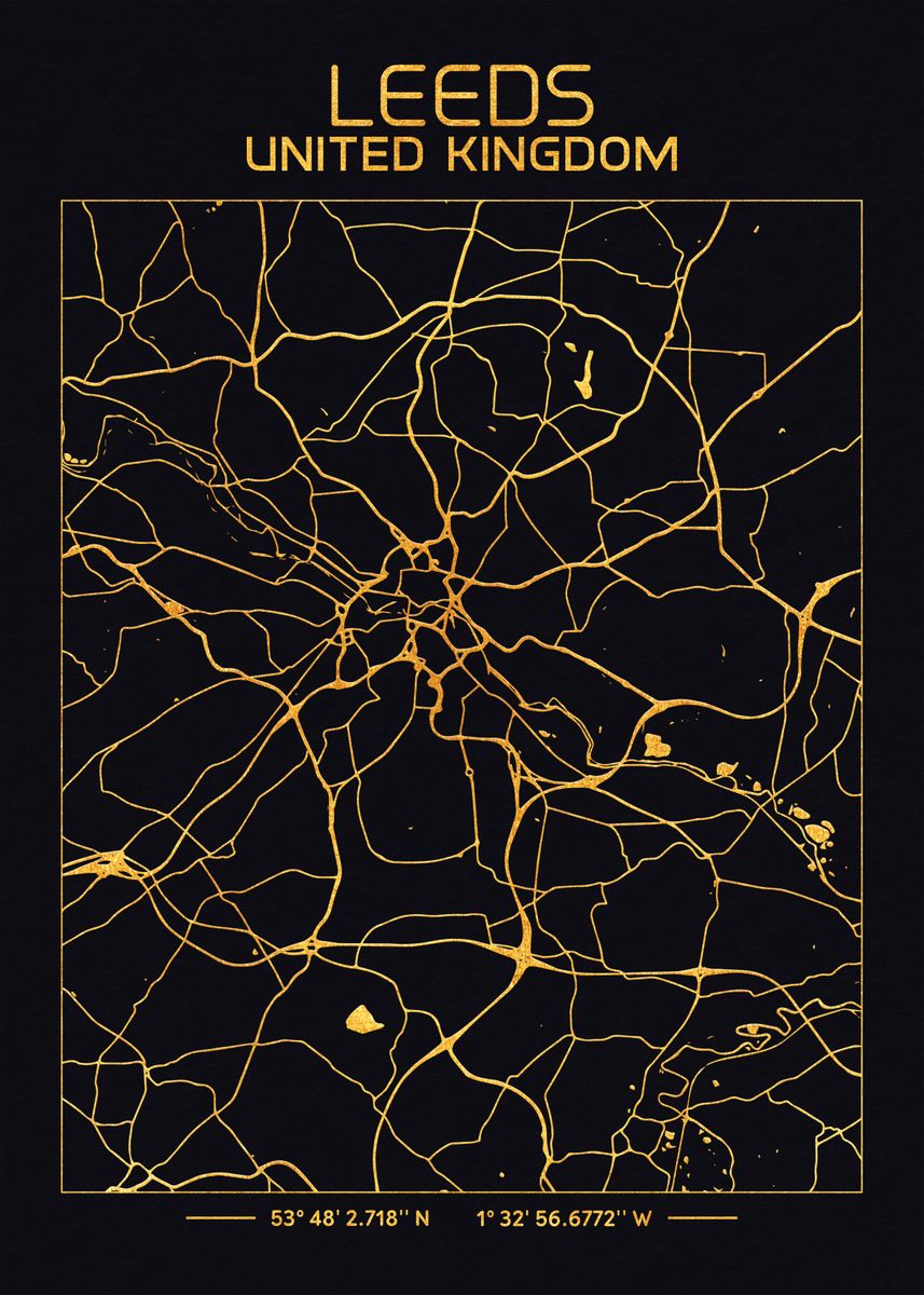 'Leeds UK' Poster by Denis Siggers Displate