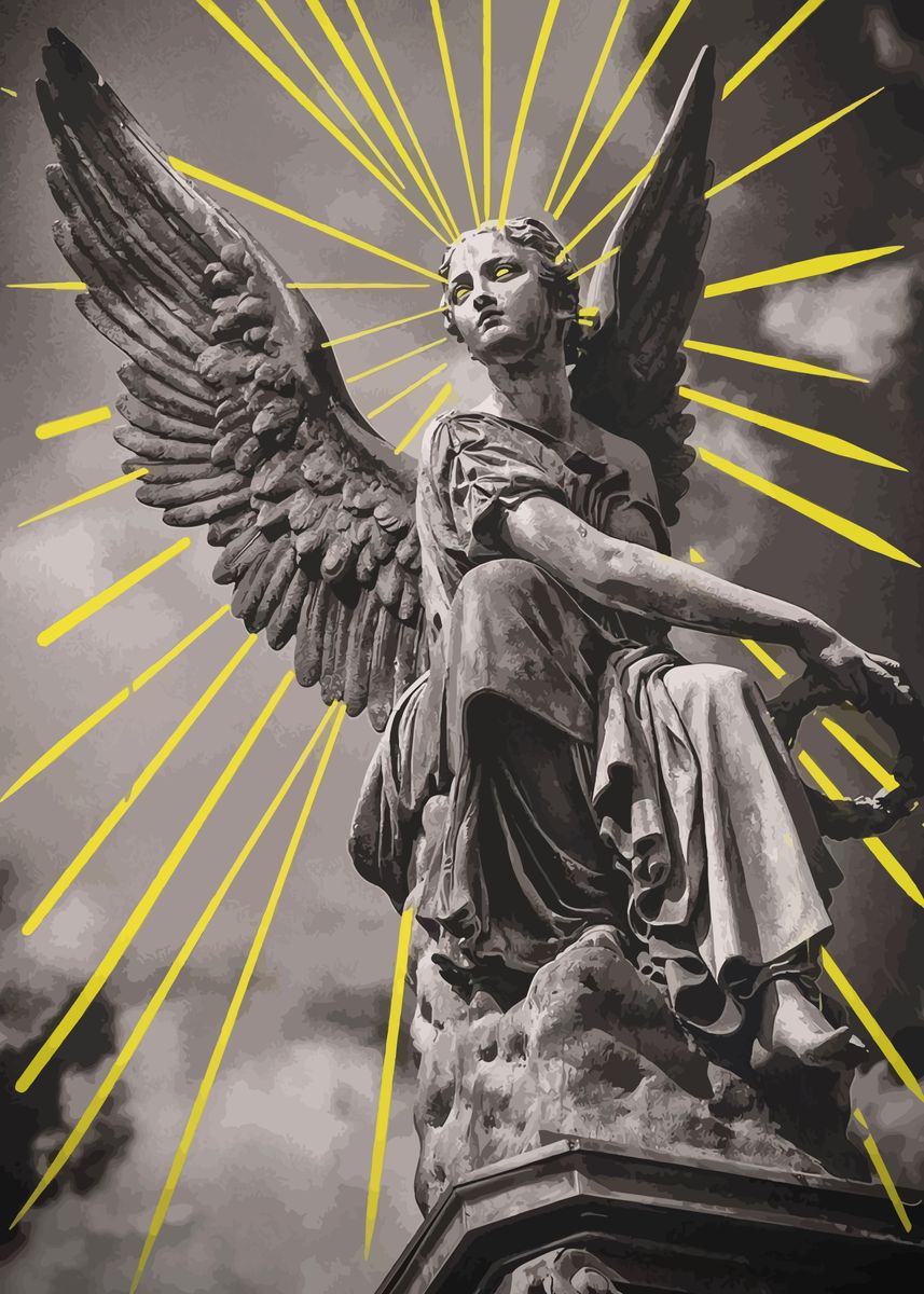 'Retro angel' Poster, picture, metal print, paint by crisstopher ammar Nolan | Displate