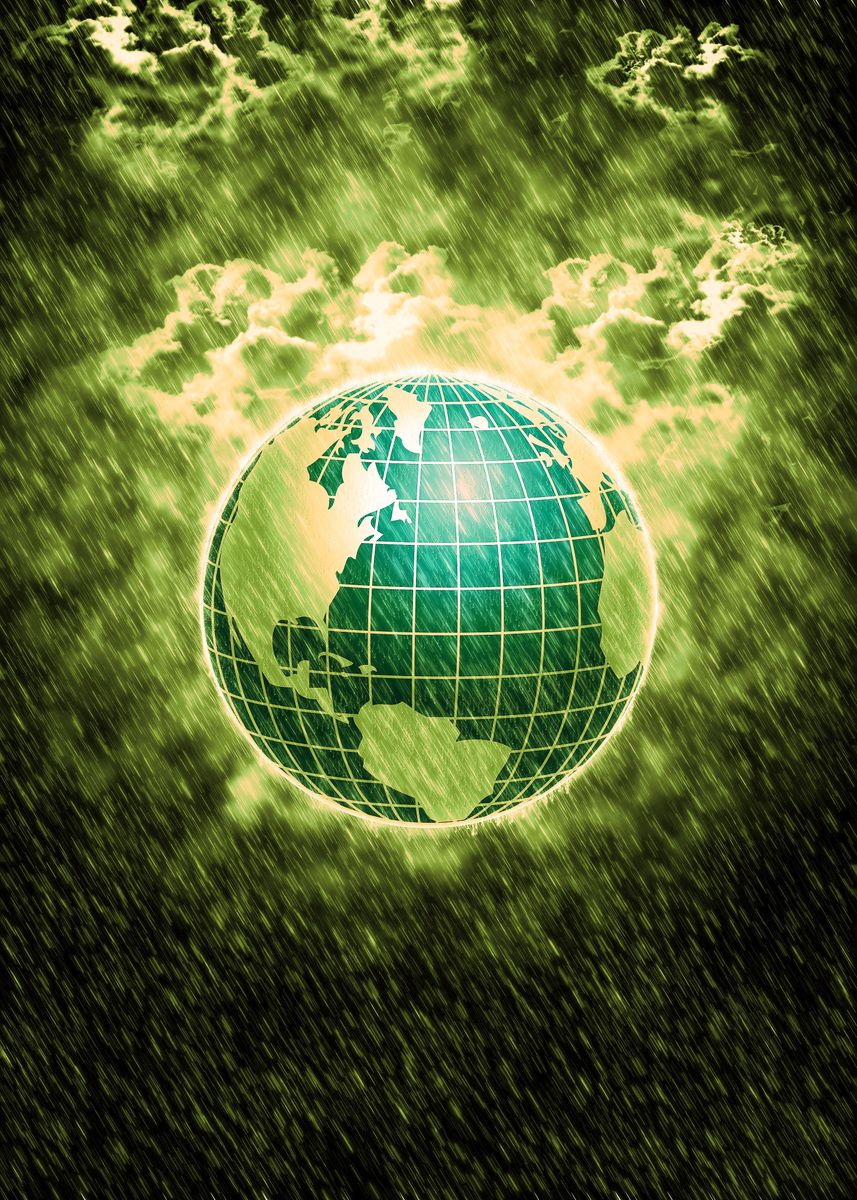 'earth rain' Poster, picture, metal print, paint by ke ke | Displate