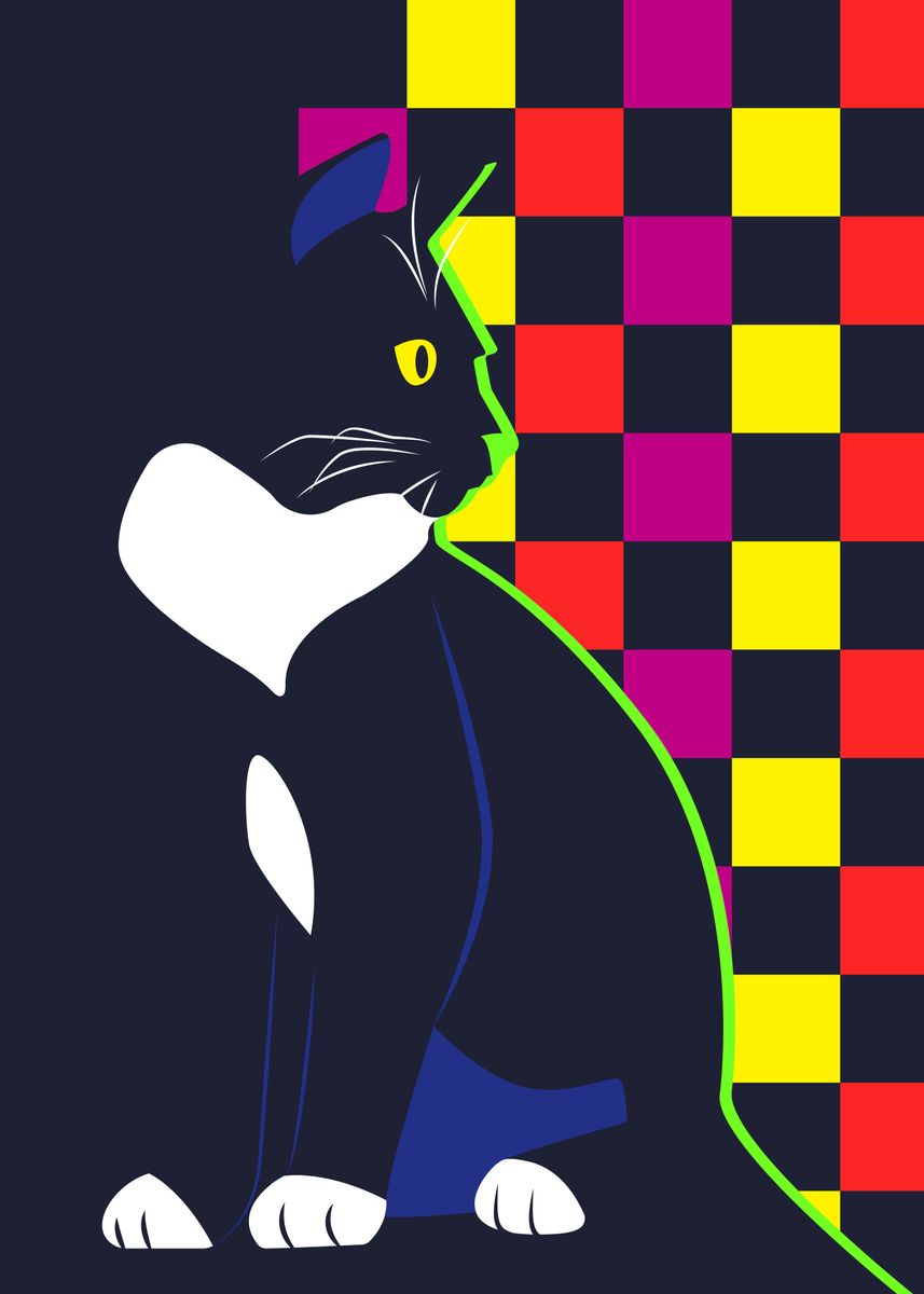 'Disco cat' Poster by Sebukan Displate