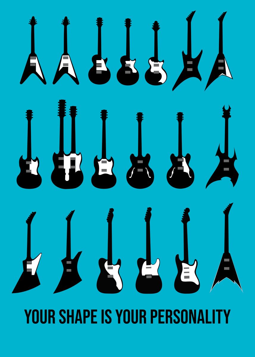 'guitar shape' Poster by the affiliatior Displate
