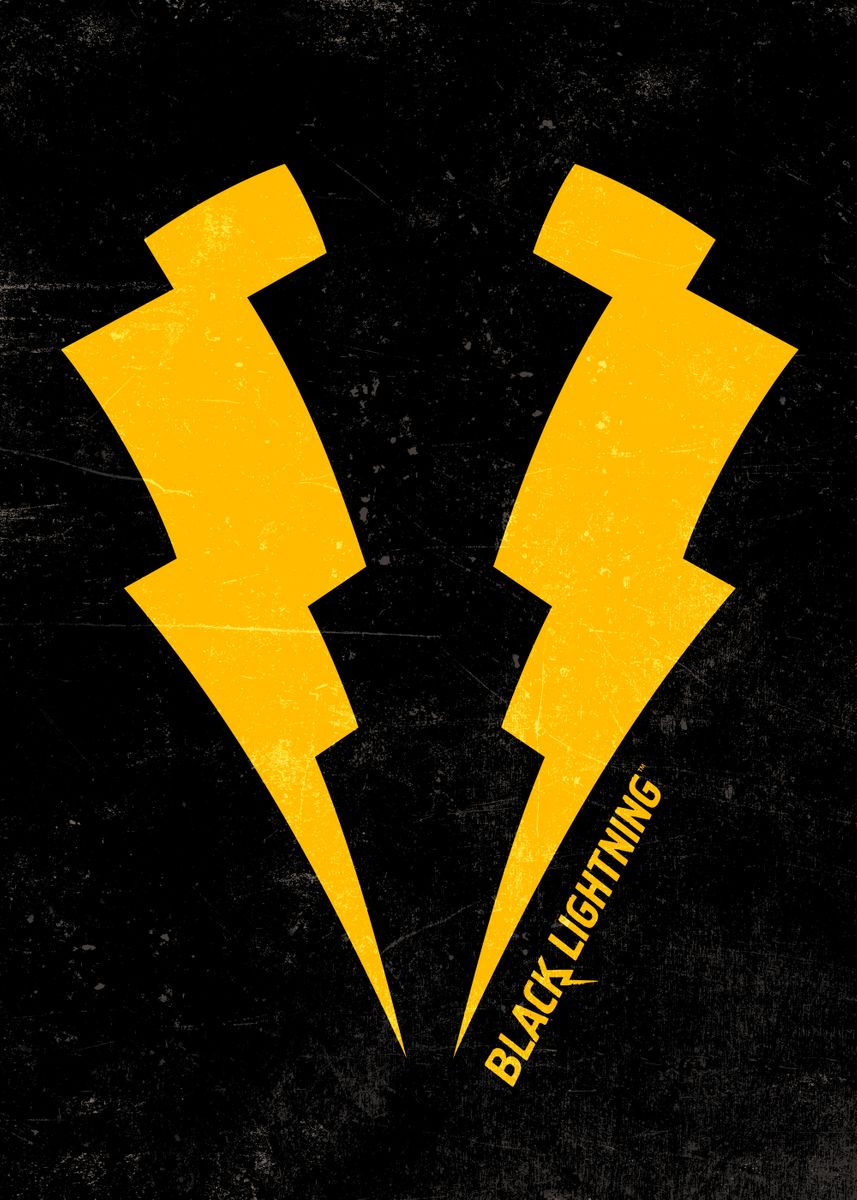 'Black Lightning Symbol' Poster, picture, metal print, paint by DC