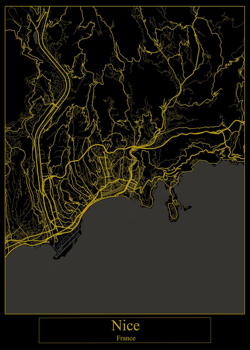 'Nice France' Poster by Zake Yonkou Displate