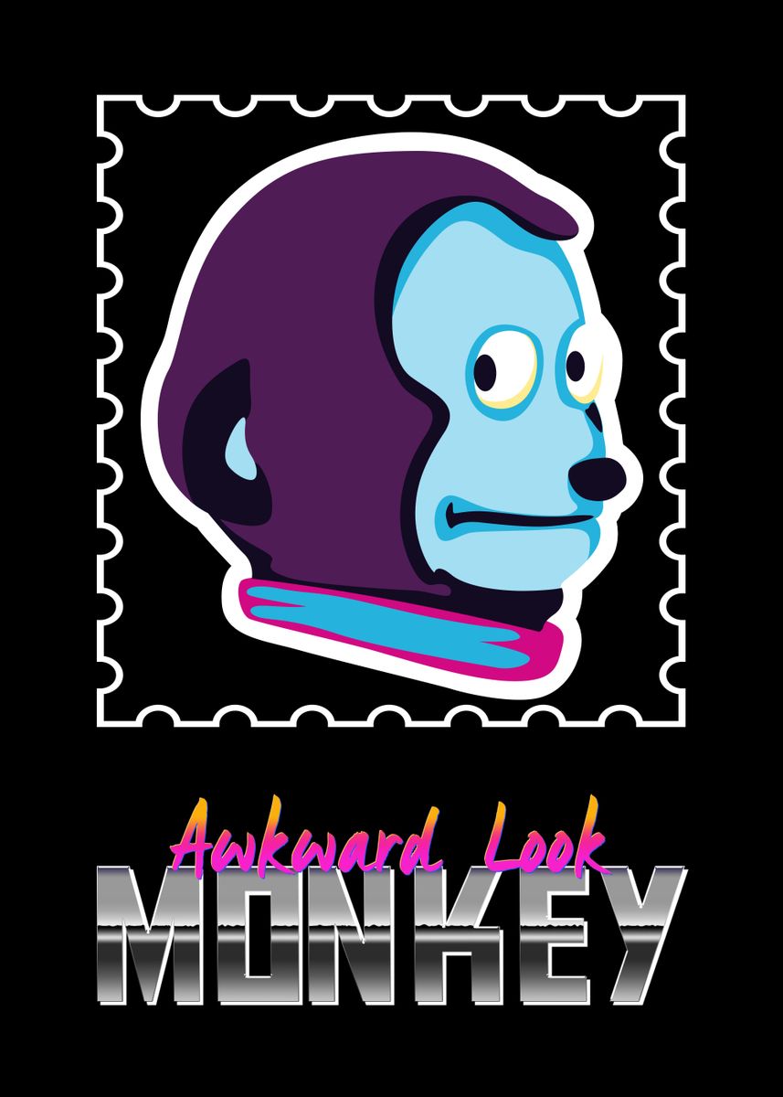 Awkward Look Monkey Puppet Poster Print 