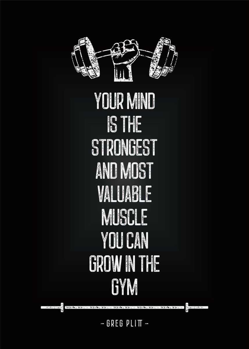 'Gym Quote' Poster, picture, metal print, paint by d Quote | Displate