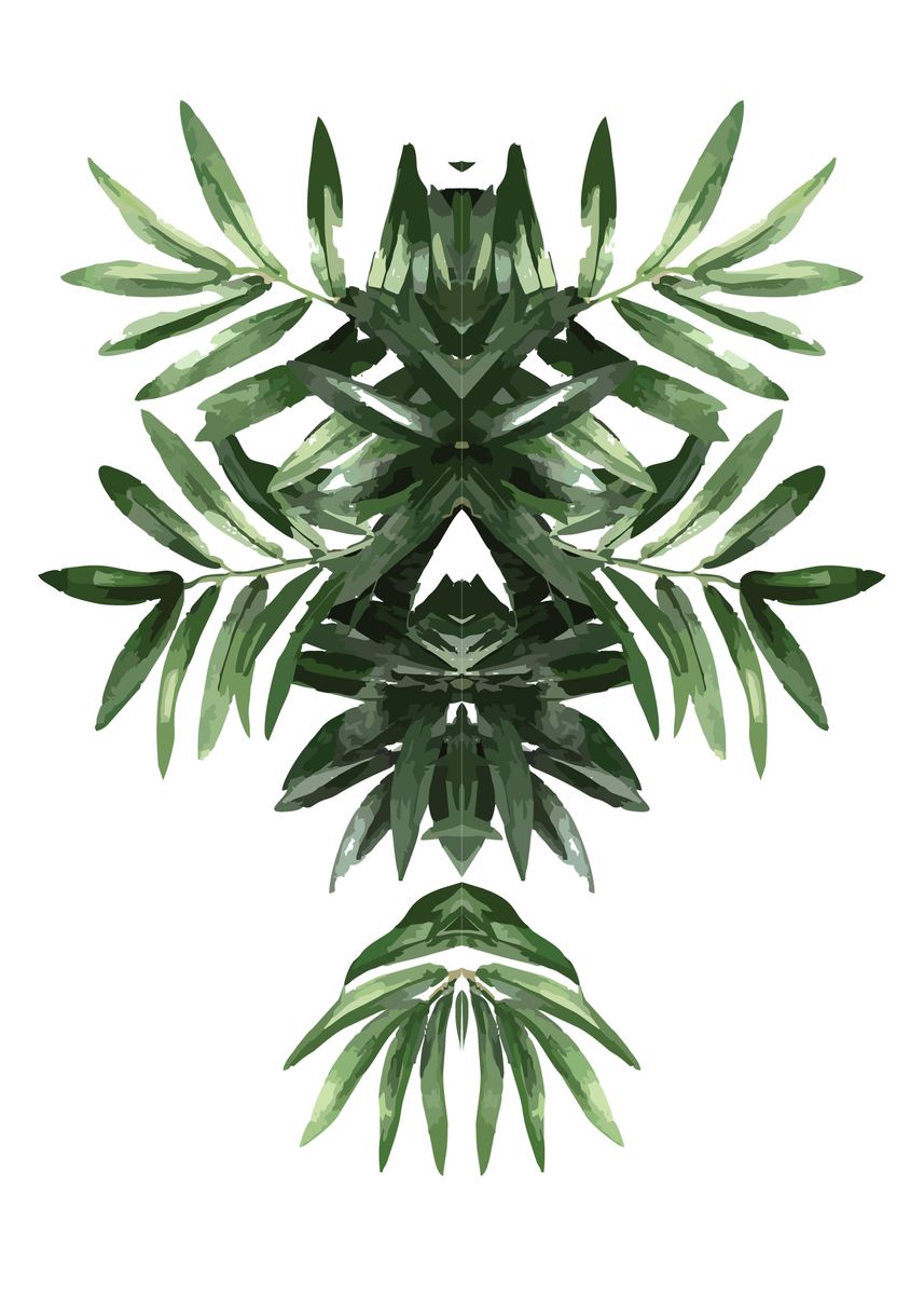 'Vintage leaf minimal shape' Poster by Azlan Xavier Displate