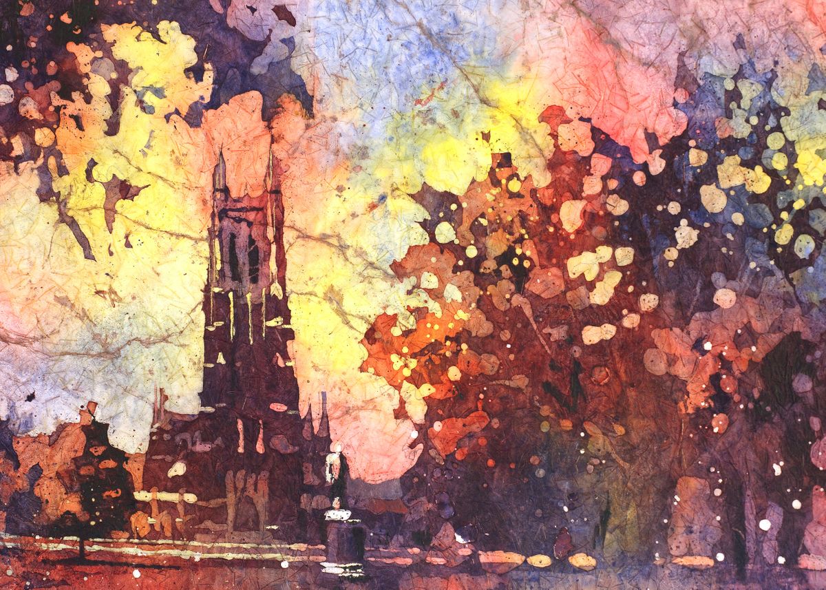 duke-chapel-durham-nc-art-poster-by-ryan-fox-displate