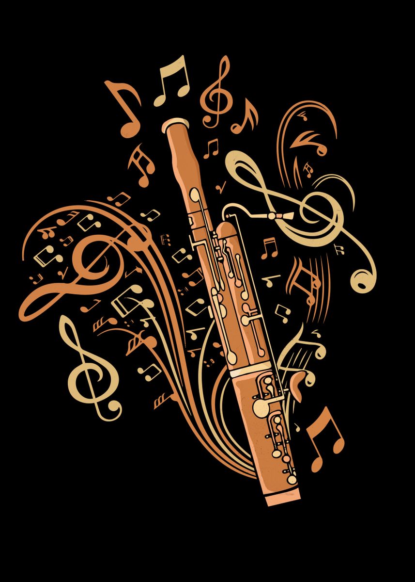'Bassoonist Music Bassoon' Poster by PangolinArts Displate