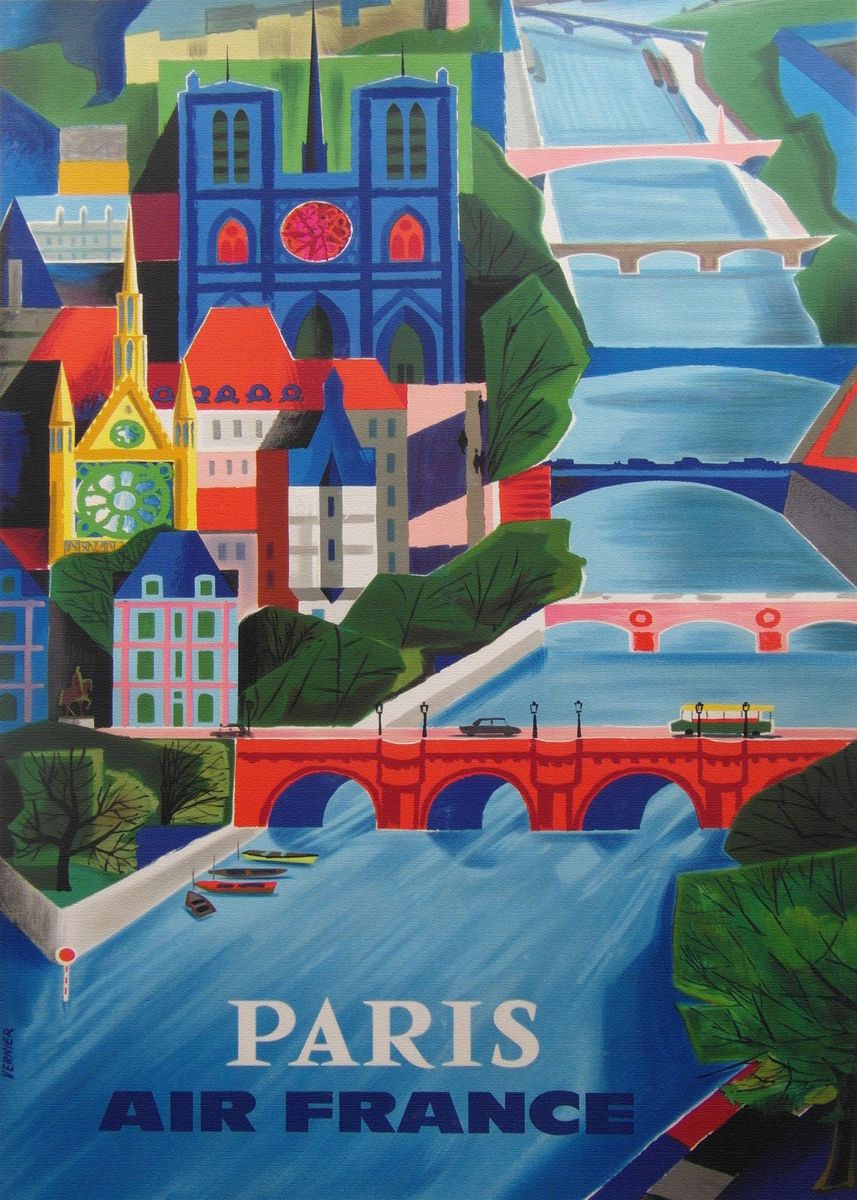 '1960 Air France Paris' Poster by Sam Kal | Displate