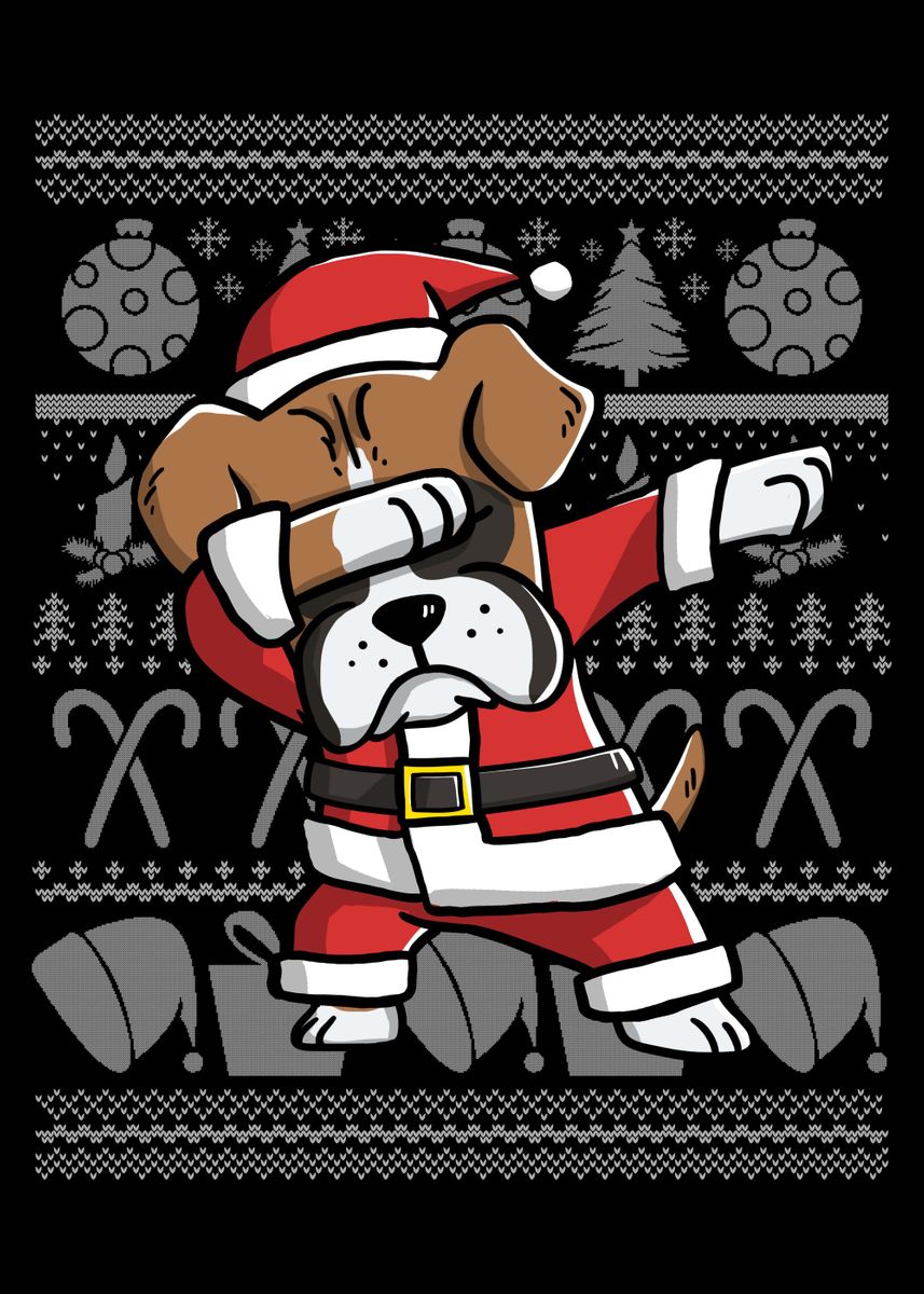'Boxer Dog Ugly Christmas ' Poster by PetPrints Displate