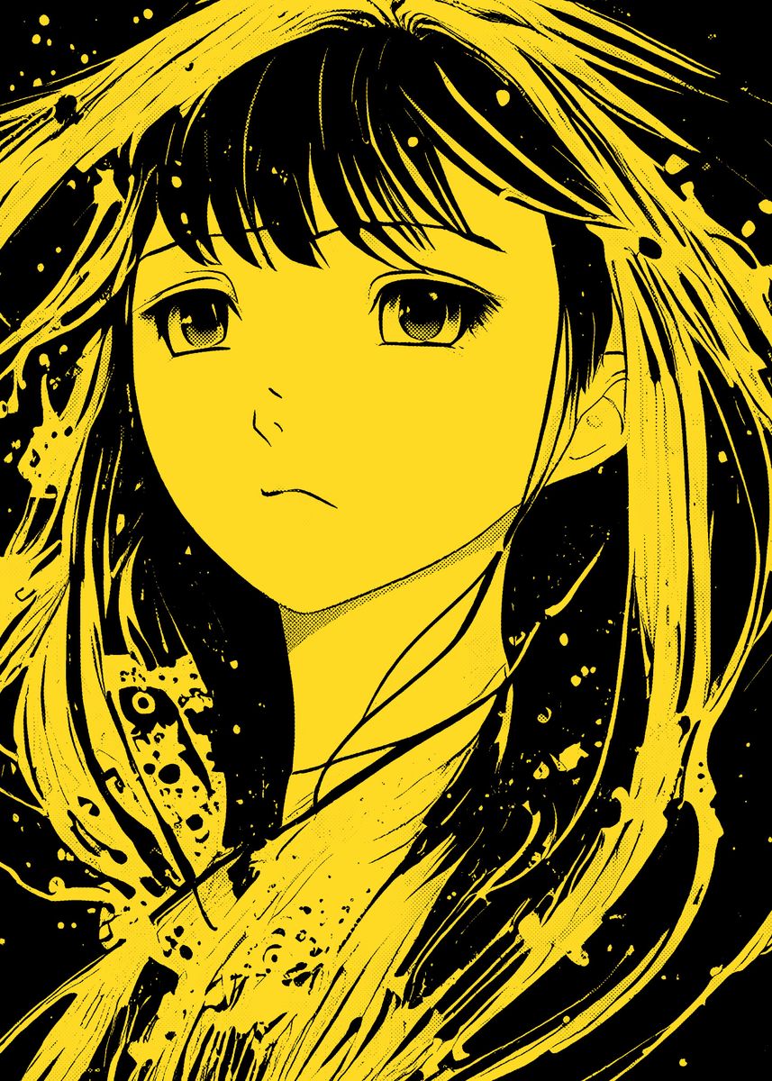 'Anime Girl Half Tone Art' Poster by Masaki Displate