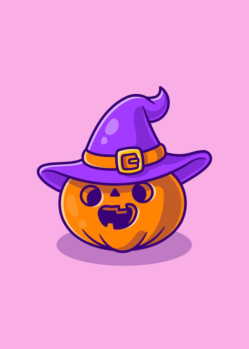 'Cute witch pumpkin' Poster by Le Duc Hiep | Displate