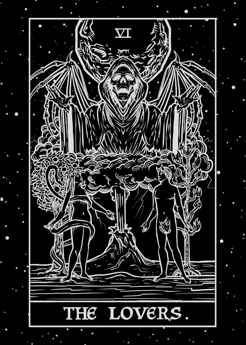 'Lovers Terror Tarot Shadow' Poster, picture, metal print, paint by ...