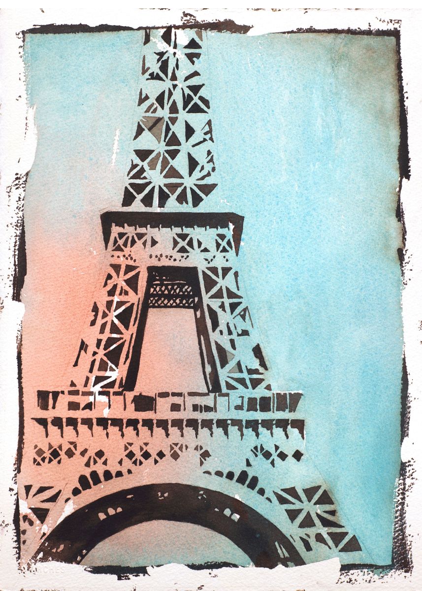 Eiffel Tower Watercolor Poster Picture Metal Print Paint By Ryan   6e5f1293dd291a620dbcdf51eea8a043 3650a9be2773923dce15d6134c394881 