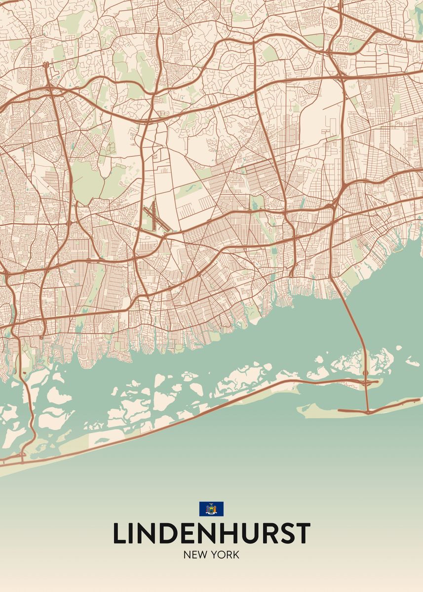 'Lindenhurst NY' Poster, picture, metal print, paint by IMR Designs ...