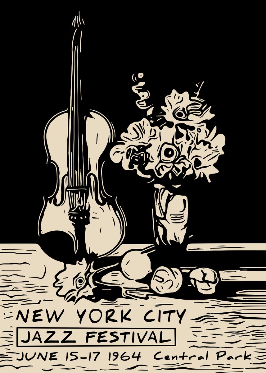 'NYC Jazz Festival Poster' Poster by BluePinkPanther Displate