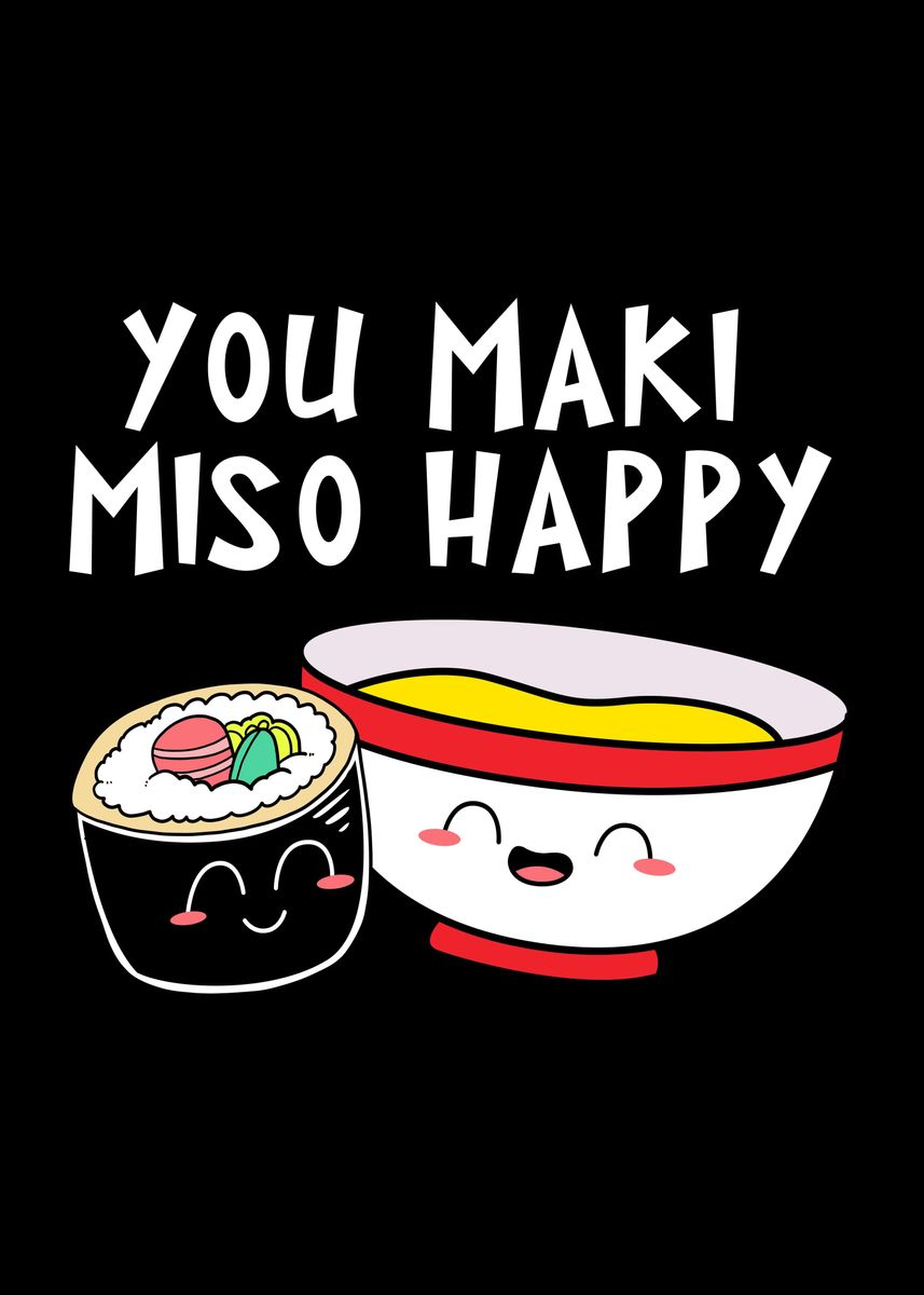 You Maki Miso Happy Sushi Lover Gifts Valentine Yoga Mat by