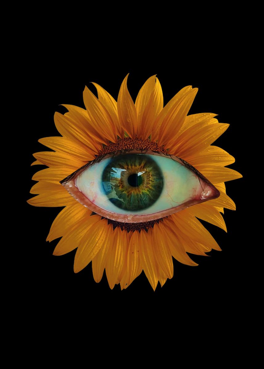 Weirdcore Dreamcore Sunflower Eye | Poster