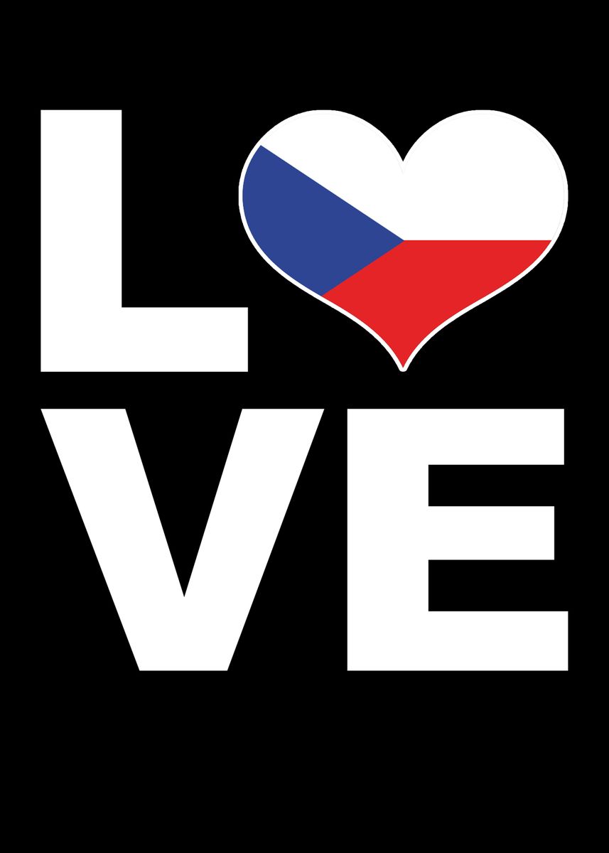 'I Love Czech' Poster by schmugo Displate