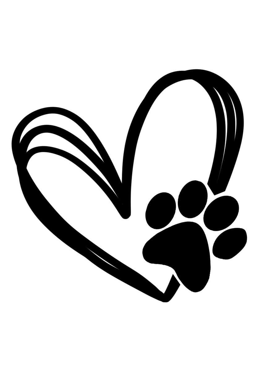 'Love Paw Print Pet Lovers' Poster, picture, metal print, paint by ...
