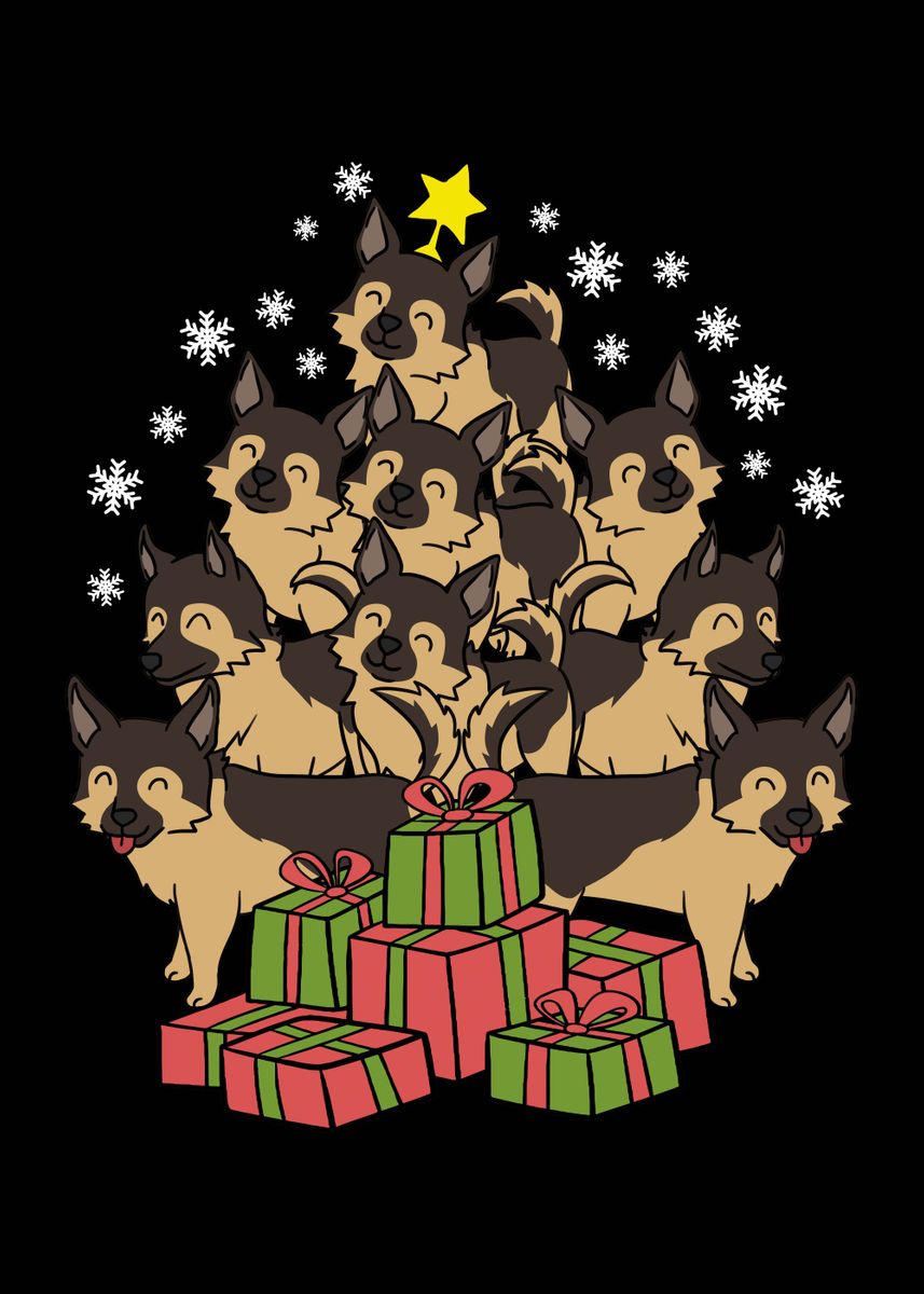 'German Shepherd Christmas' Poster by PetPrints | Displate