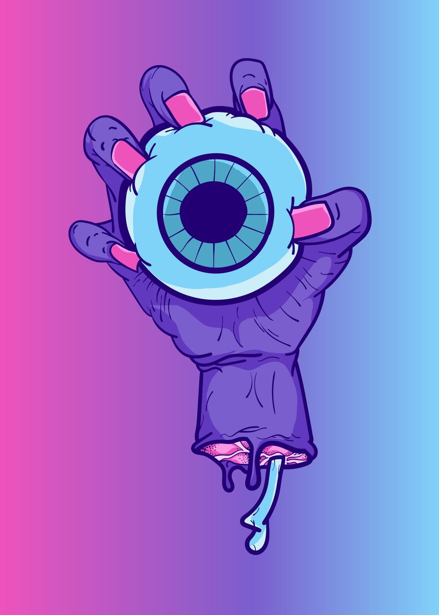 'synth eye' Poster, picture, metal print, paint by Doublede Design