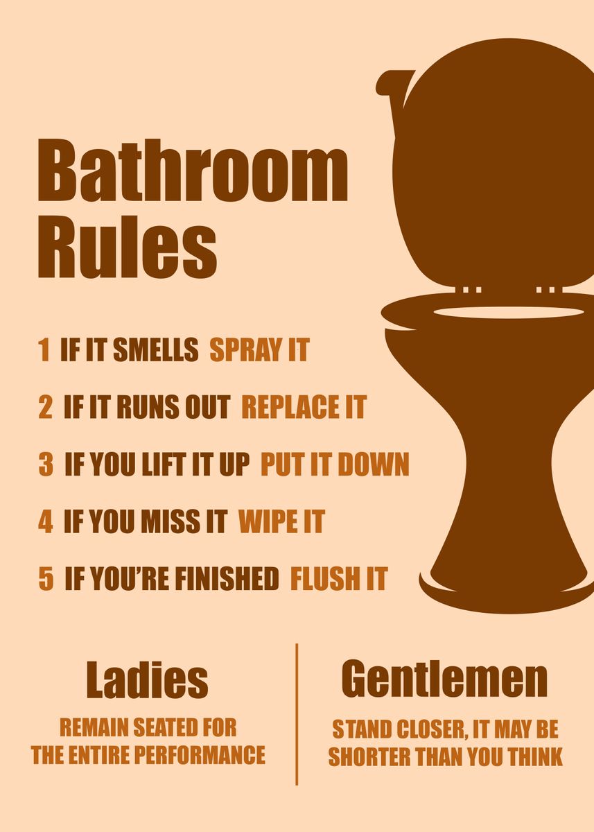 funny-bathroom-rules-poster-picture-metal-print-paint-by