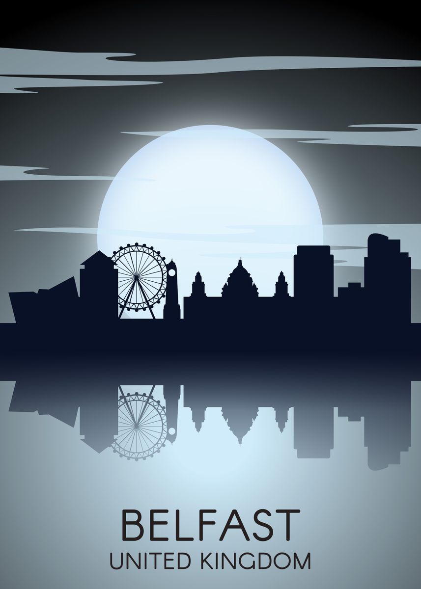 'Belfast UK' Poster by Yates Madeline Displate