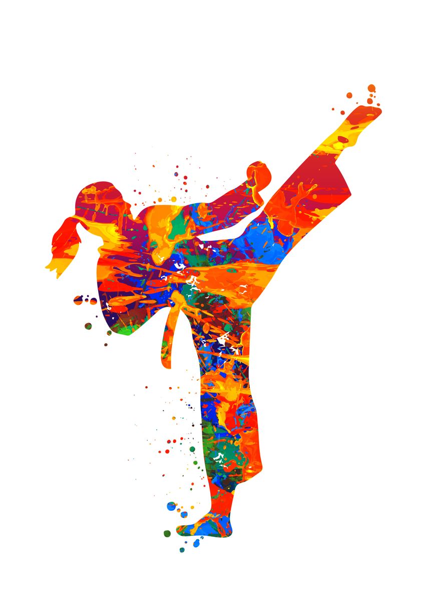 'Watercolor Taekwondo ' Poster, picture, metal print, paint by Vincent ...