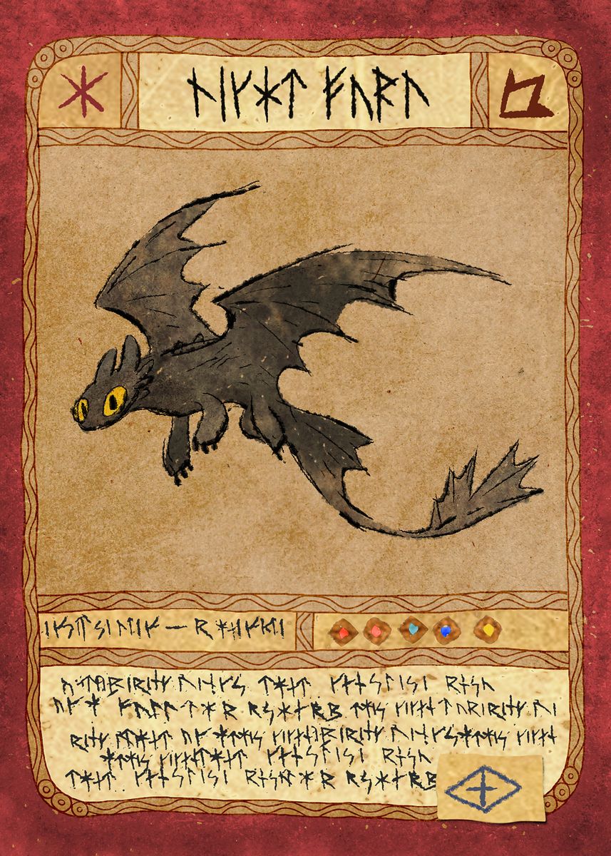  Toothless Card Poster Picture Metal Print Paint By How To Train 