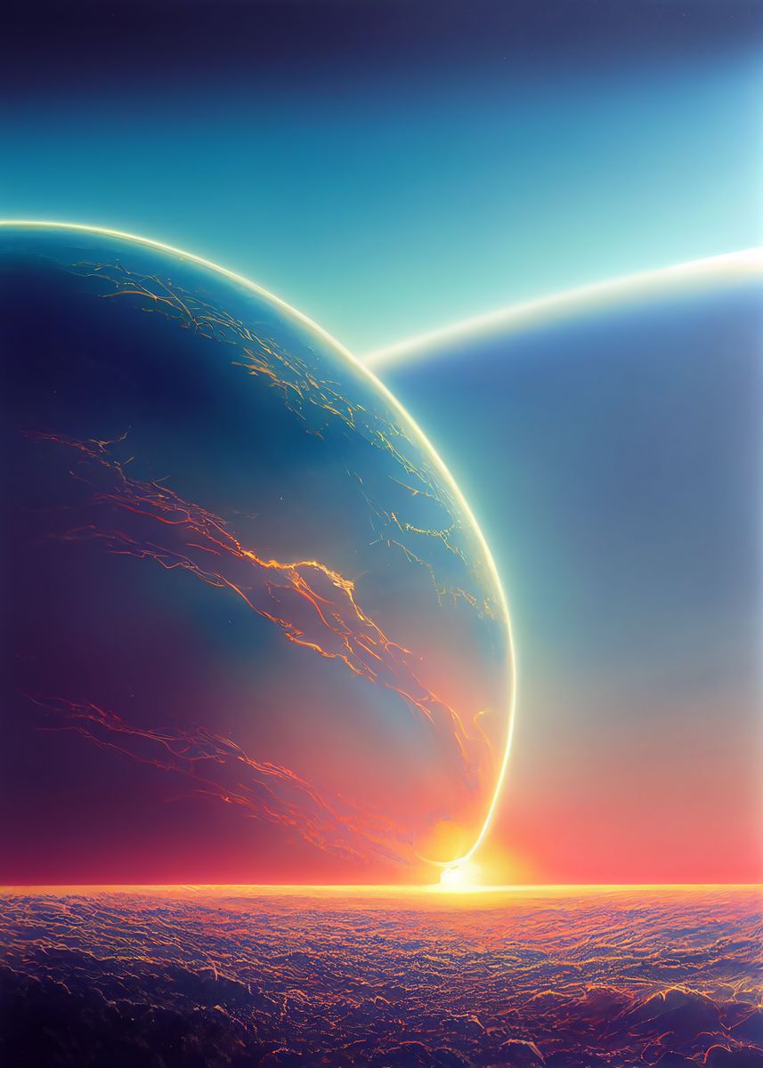 'Alien sunset' Poster, picture, metal print, paint by Original Maps ...