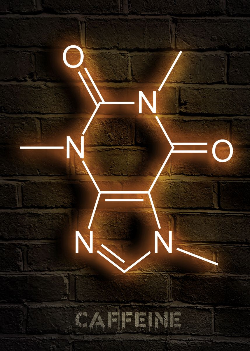 'Caffeine molecule ' Poster, picture, metal print, paint by Kitty Kit ...
