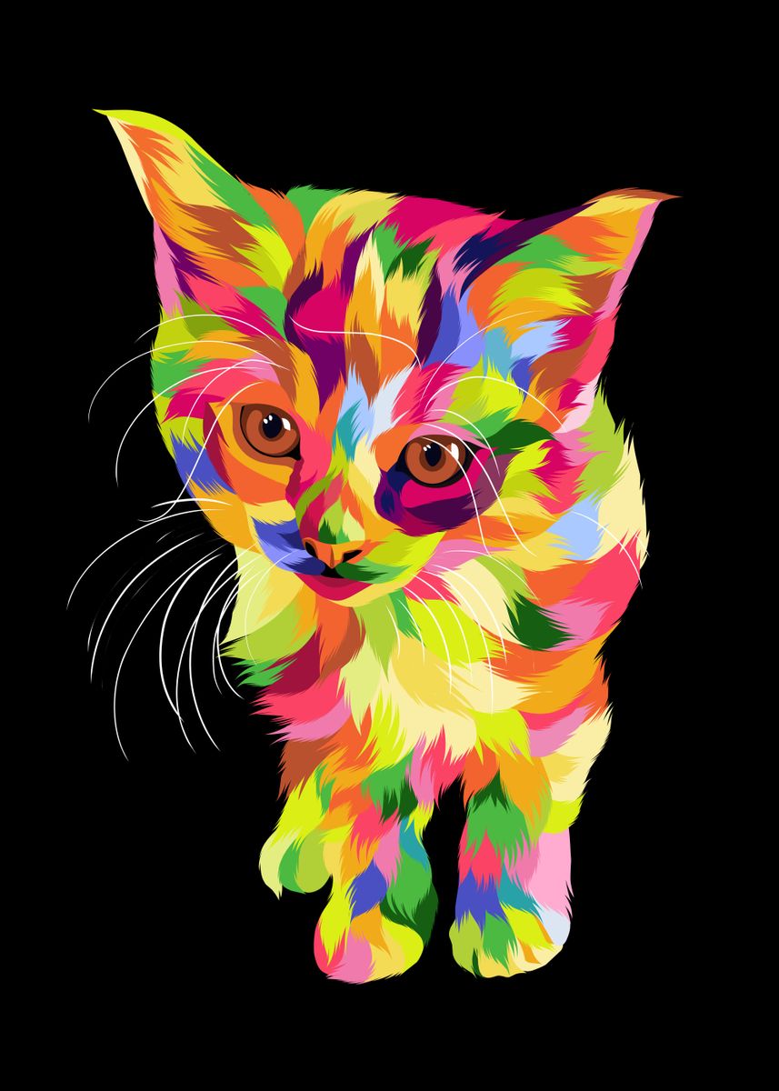 cat-pop-art-poster-picture-metal-print-paint-by-creative-poster