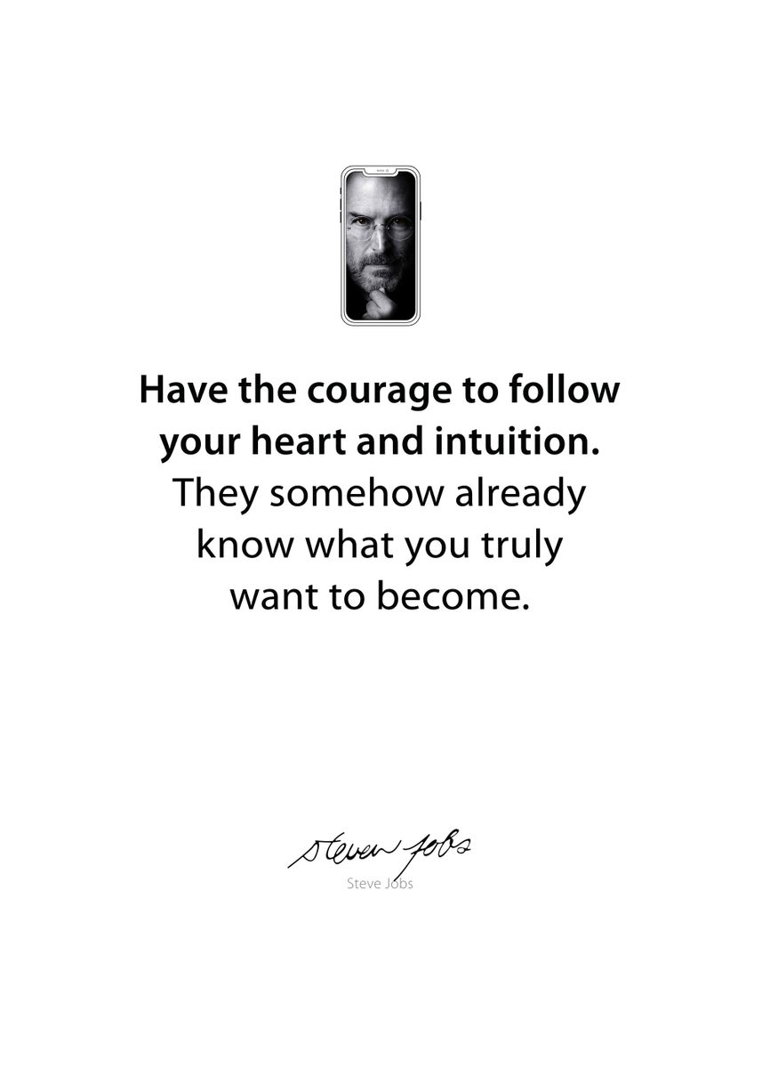 'Steve Jobs Famous Quote' Poster, picture, metal print, paint by Pong ...