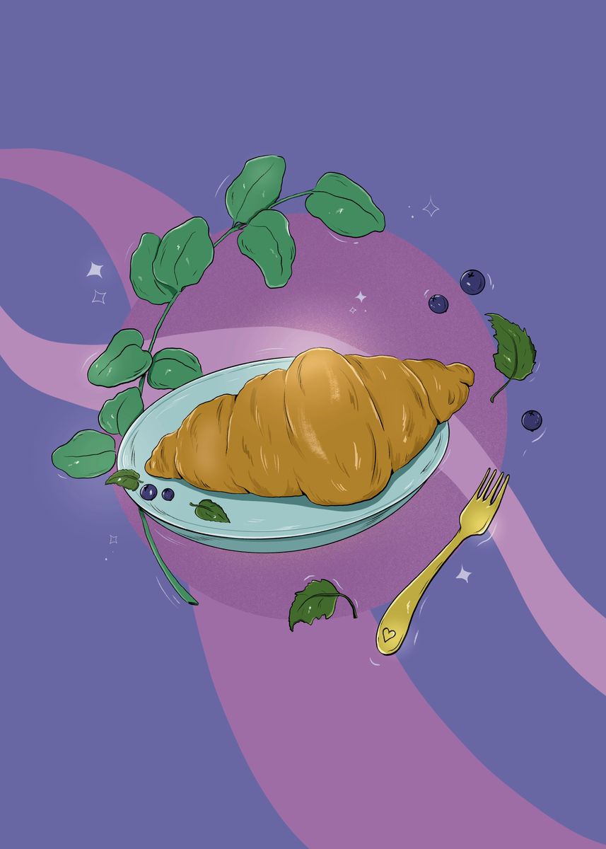 'Croissant' Poster by Kamila Rybak Displate