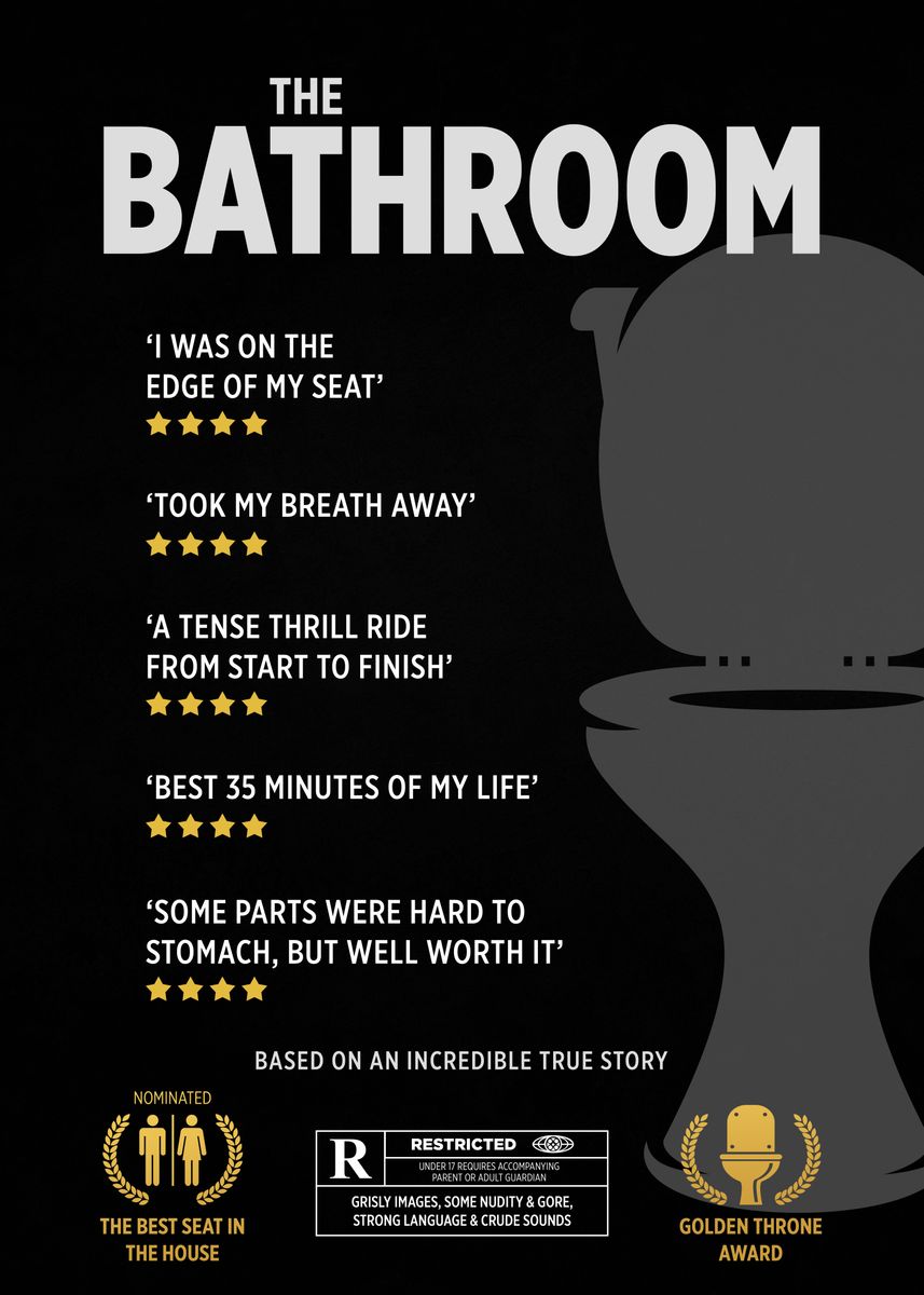 'The Bathroom Movie Parody' Poster, picture, metal print, paint by ...