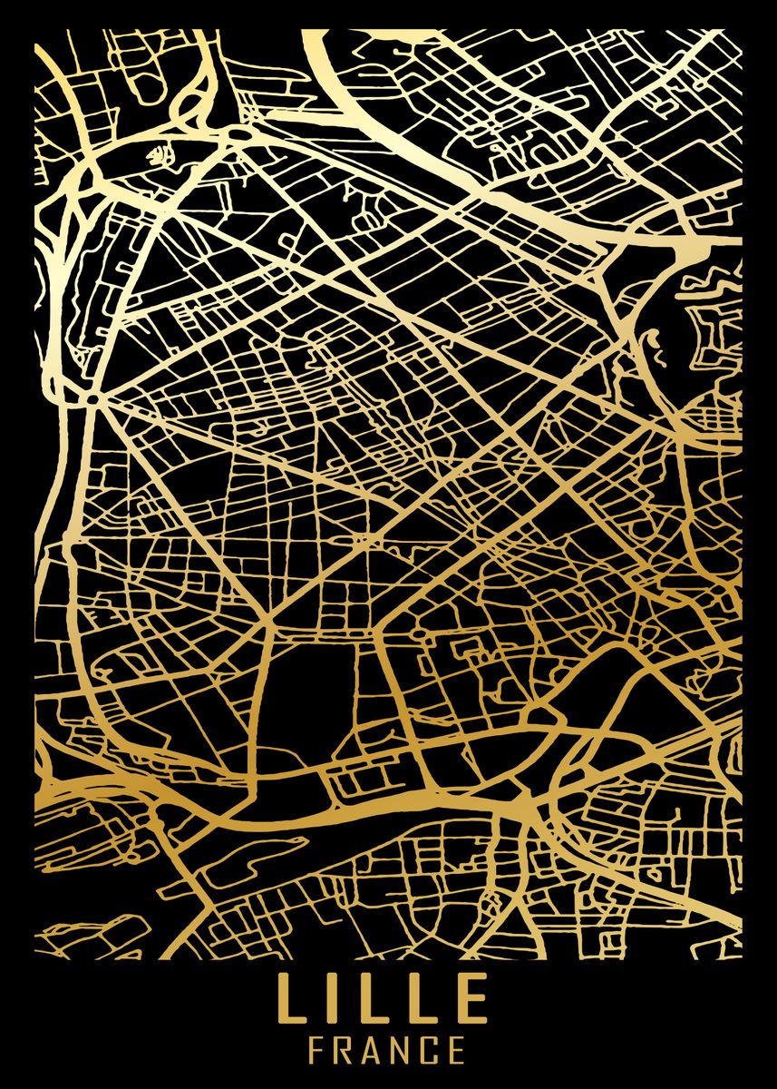 ‘Lille France City Map’ Poster by SheldonBennett Studio | Displate