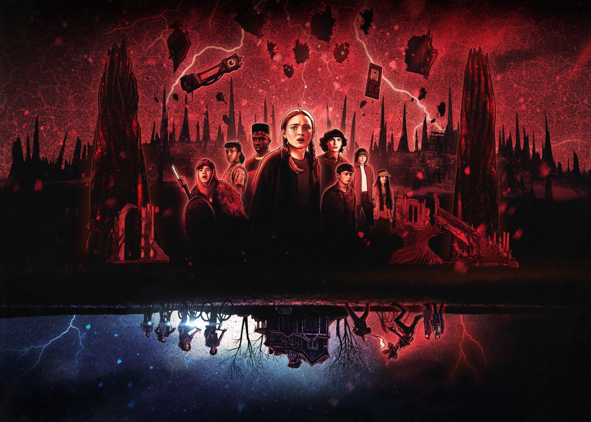  Horizontal Characters Poster By Stranger Things Series Displate