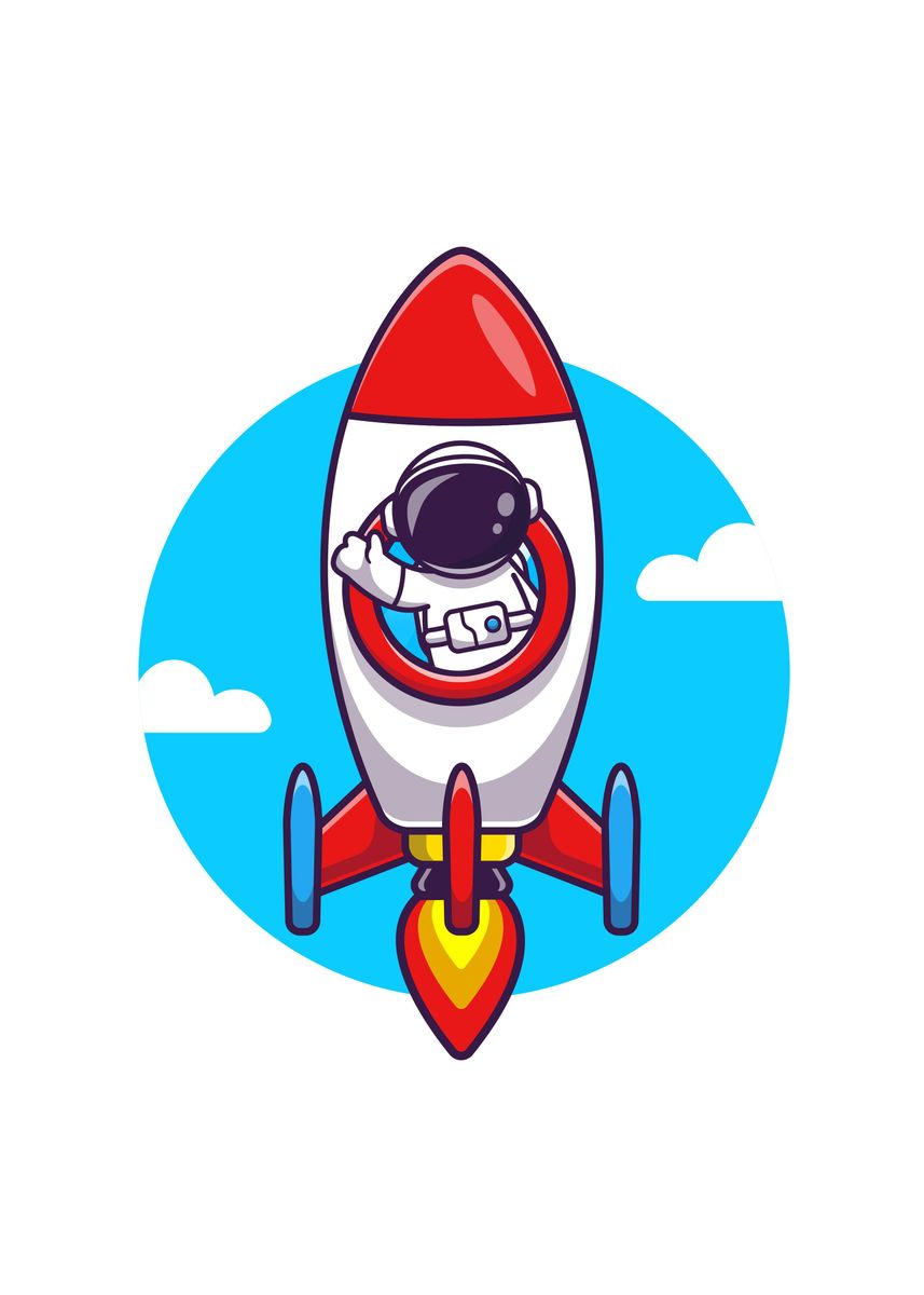 'Astronaut riding rocket' Poster by Le Duc Hiep | Displate