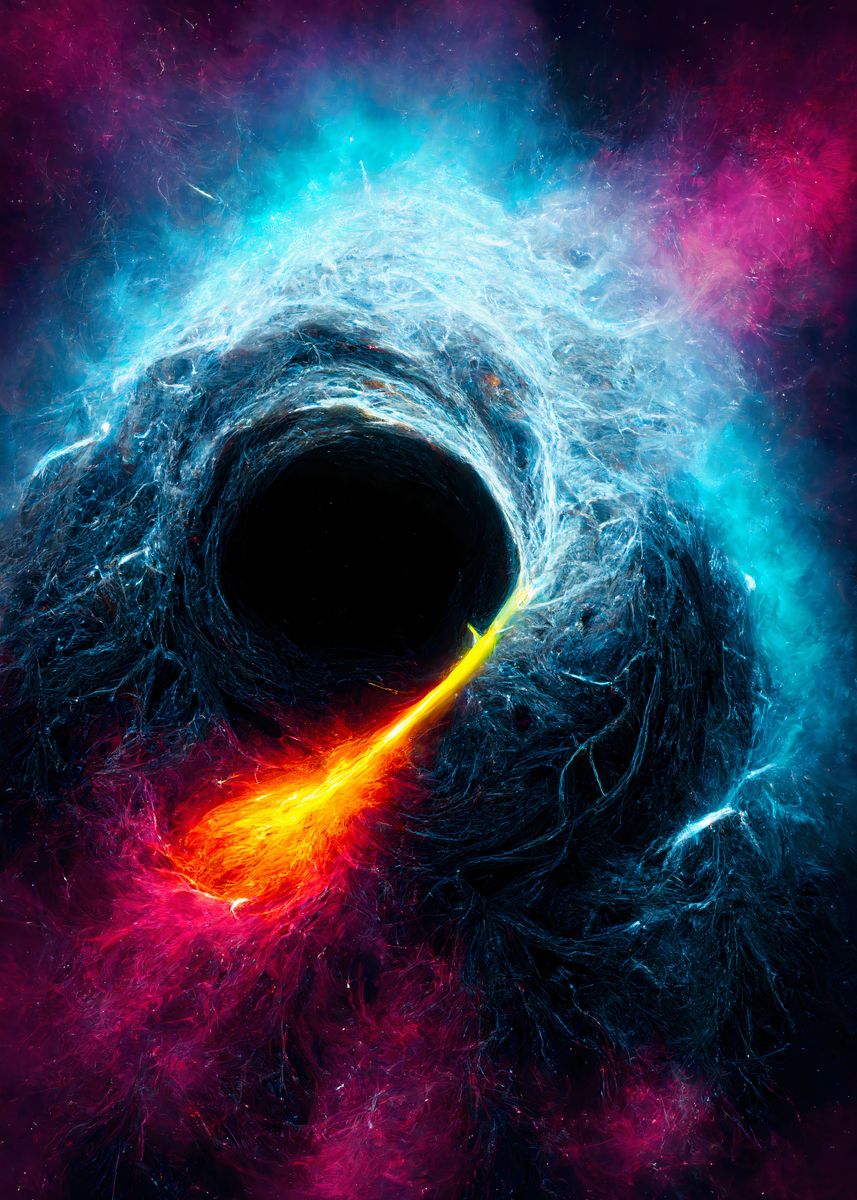 'Neon Galaxy Tornado' Poster, picture, metal print, paint by Holzkovic ...