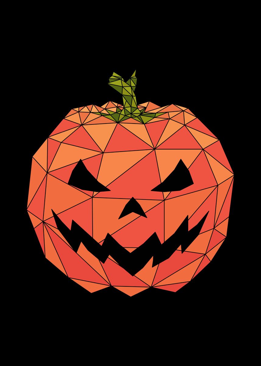 'Geometric Halloween Pumpki' Poster by sachpica | Displate