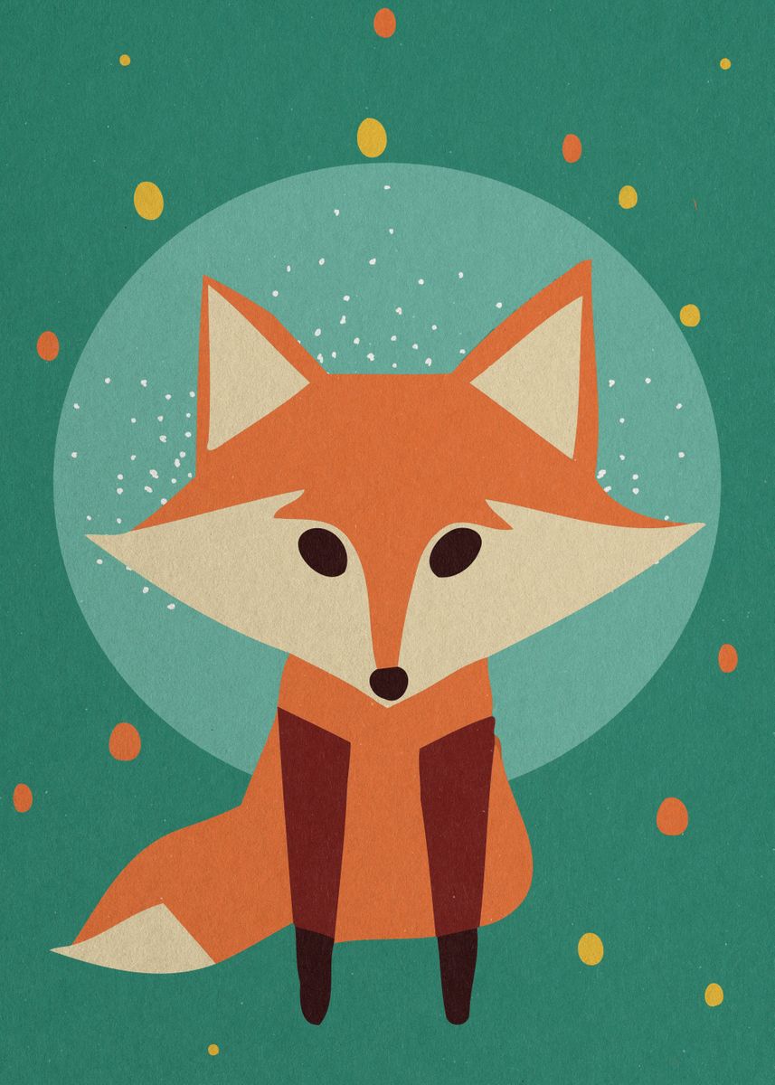 'Cute fox' Poster by Alexandra A | Displate