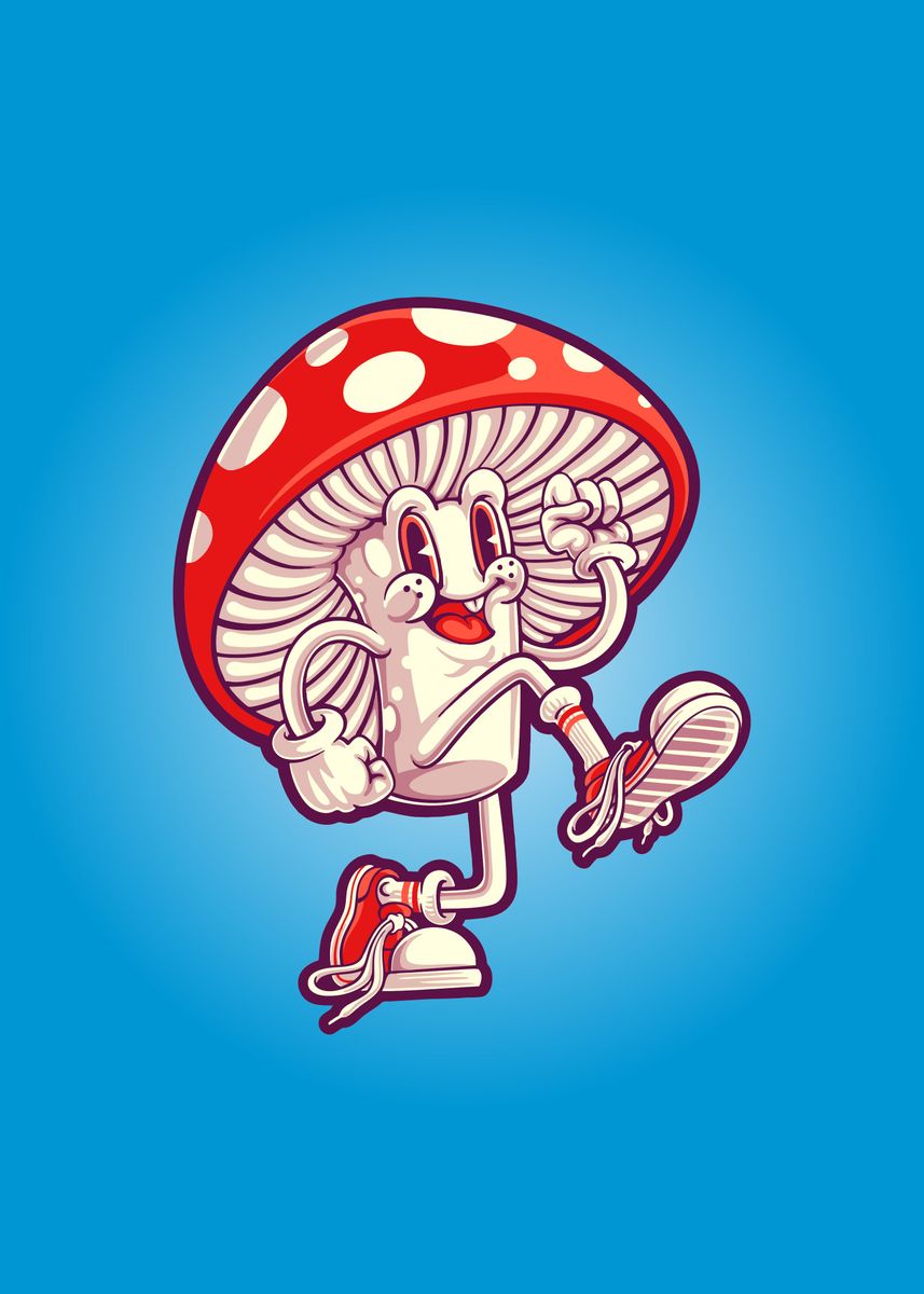 'Classic mushroom mascot' Poster by DianeFFlower | Displate